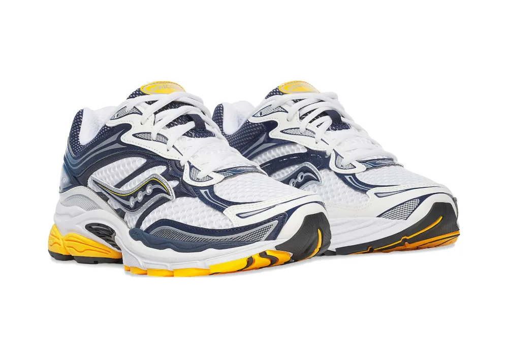 Saucony ProGrid Omni 9 : White / Navy / Mustard Yellow