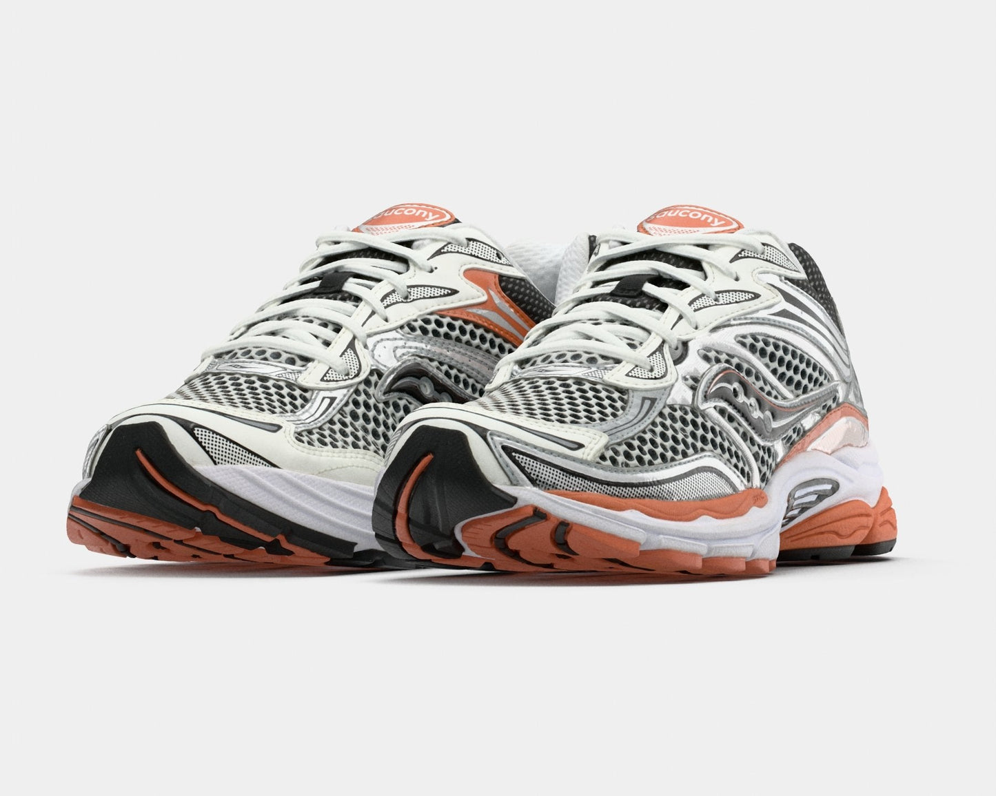 Saucony ProGrid Omni 9 – Silver Mesh / Bright Orange / Anthracite