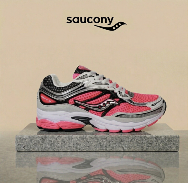 Saucony ProGrid Omni 9 : White / Candy Pink / Silver